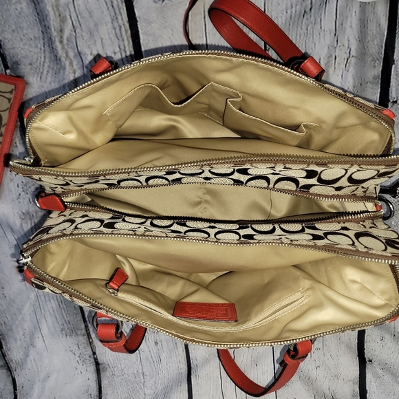 Coach Signature Kathryn Triple Zip Satchel - Picture 7 of 16